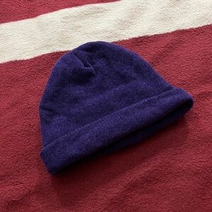 Girls velvety purple beanie hat knit skully